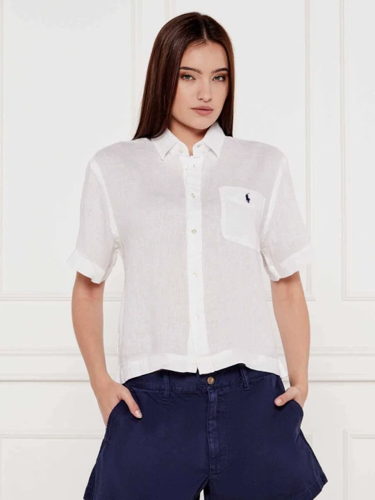 Zdjęcie produktu POLO RALPH LAUREN Lniana koszula SAYNA | Cropped Fit biały
