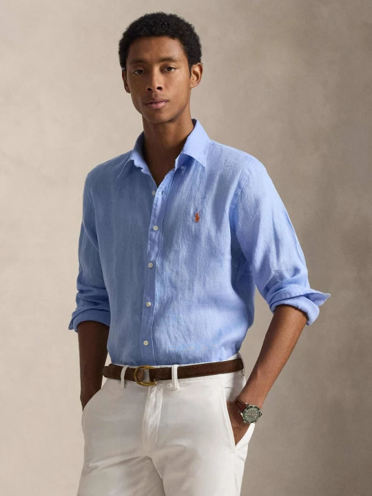 Zdjęcie produktu POLO RALPH LAUREN Lniana koszula | Slim Fit błękitny