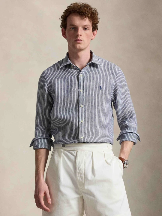 Zdjęcie produktu POLO RALPH LAUREN Lniana koszula | Slim Fit granatowy