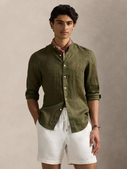 Zdjęcie produktu POLO RALPH LAUREN Lniana koszula | Slim Fit oliwkowy