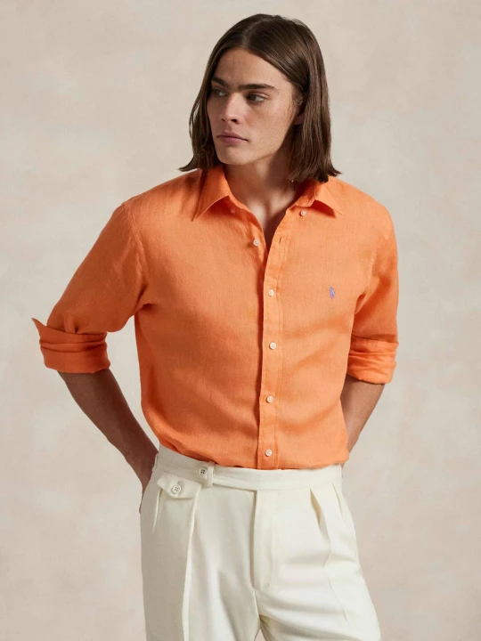 Zdjęcie produktu POLO RALPH LAUREN Lniana koszula | Slim Fit pomarańczowy