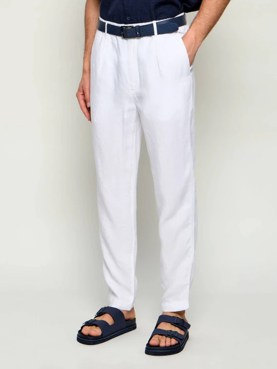 Zdjęcie produktu POLO RALPH LAUREN Lniane spodnie chino | Slim Fit biały
