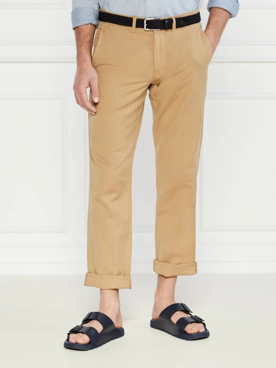 Zdjęcie produktu POLO RALPH LAUREN Lniane spodnie STFBEDFORDP | Straight fit camel