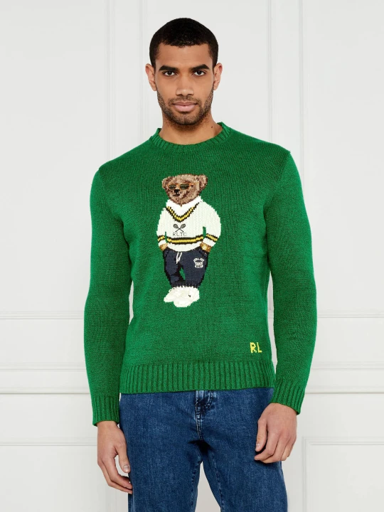 Zdjęcie produktu POLO RALPH LAUREN Lniany sweter | Regular Fit zielony