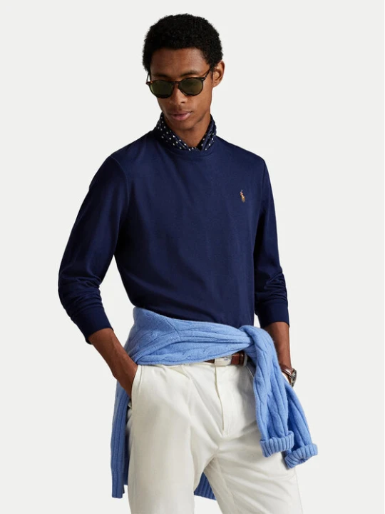 Zdjęcie produktu Polo Ralph Lauren Longsleeve 710760121 Granatowy Slim Fit
