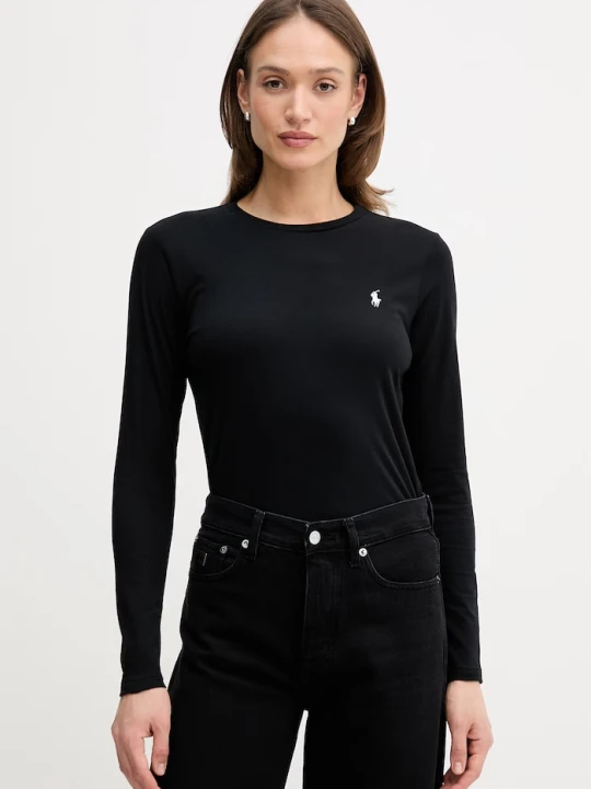 Zdjęcie produktu Polo Ralph Lauren longsleeve damski bawełniany czarny