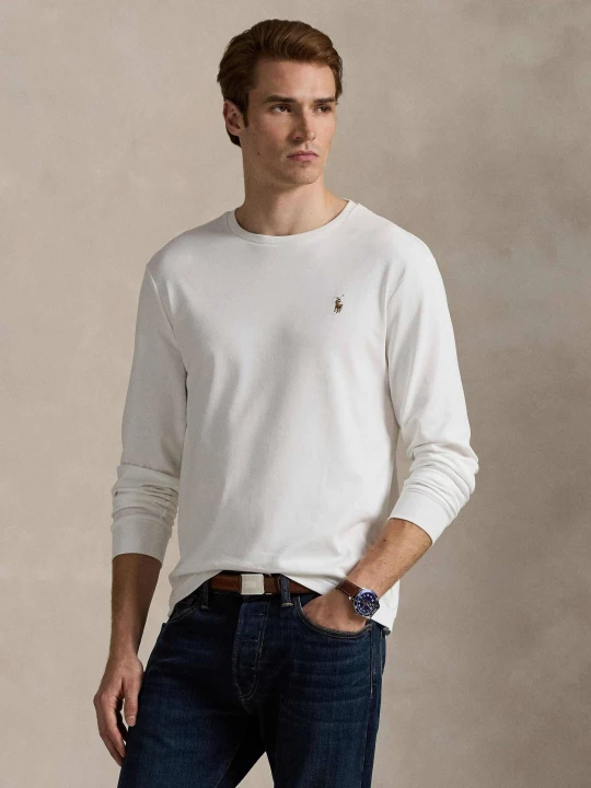Zdjęcie produktu POLO RALPH LAUREN Longsleeve | Custom slim fit biały