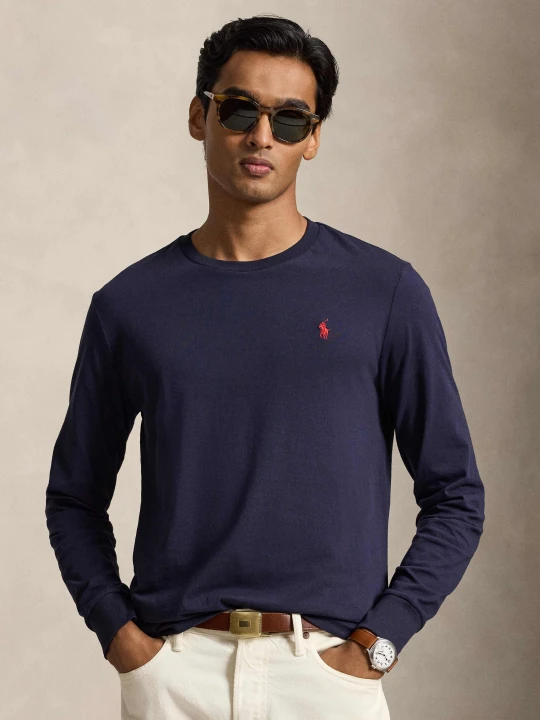 Zdjęcie produktu POLO RALPH LAUREN Longsleeve | Custom slim fit granatowy