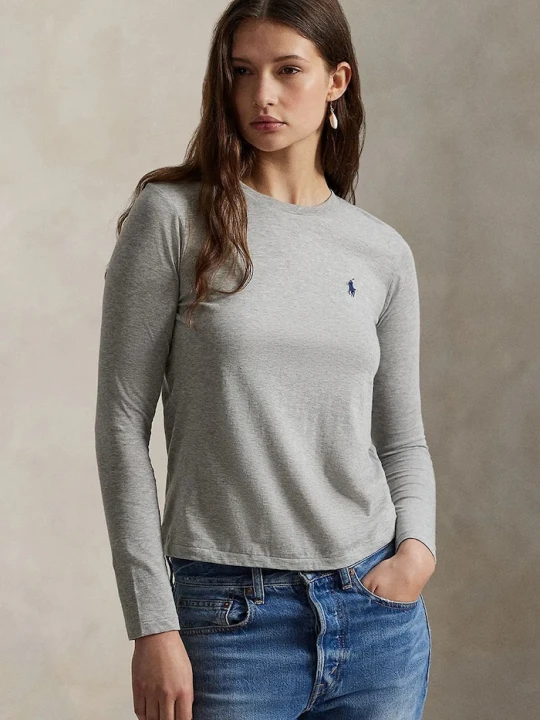Zdjęcie produktu Polo Ralph Lauren longsleeve damski bawełniany szary