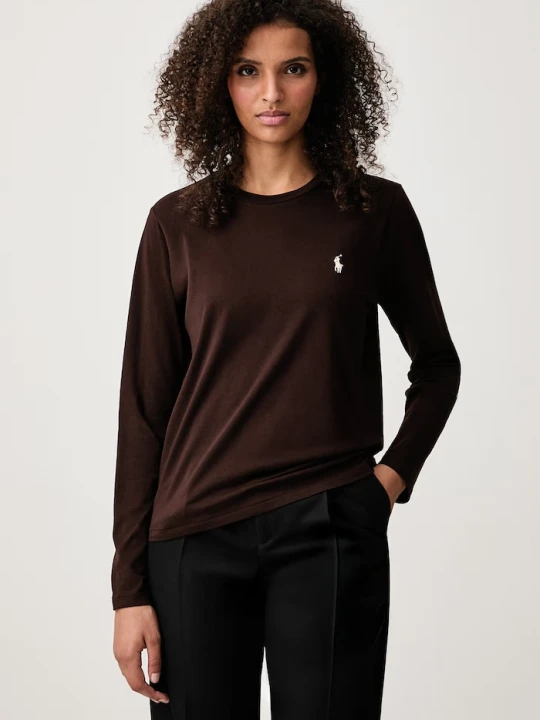 Zdjęcie produktu Polo Ralph Lauren longsleeve damski bawełniany brązowy