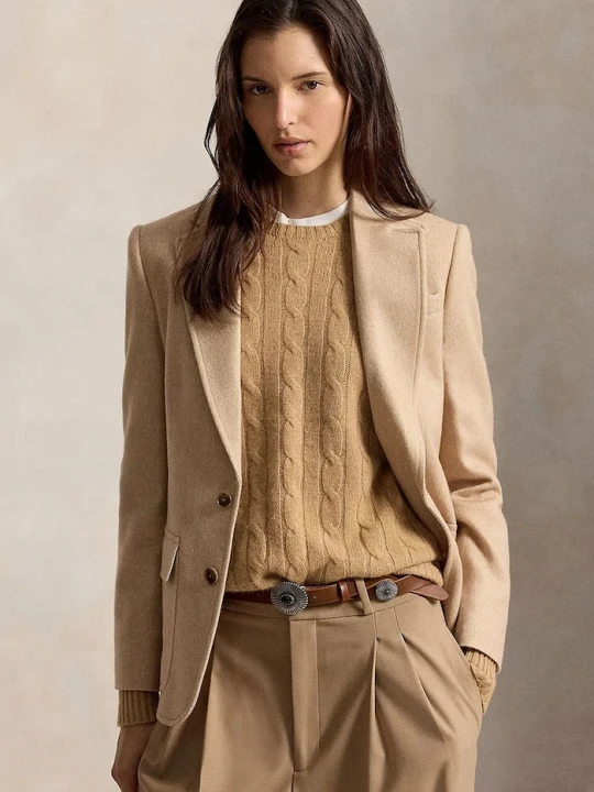 Zdjęcie produktu Polo Ralph Lauren marynarka damska z wełną beżowy