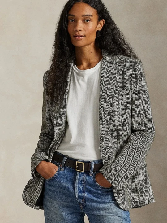 Zdjęcie produktu Polo Ralph Lauren marynarka jednorzędowa z lnem damska