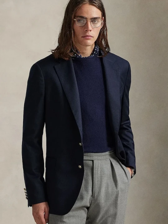 Zdjęcie produktu Polo Ralph Lauren marynarka z dodatkiem wełny granatowy