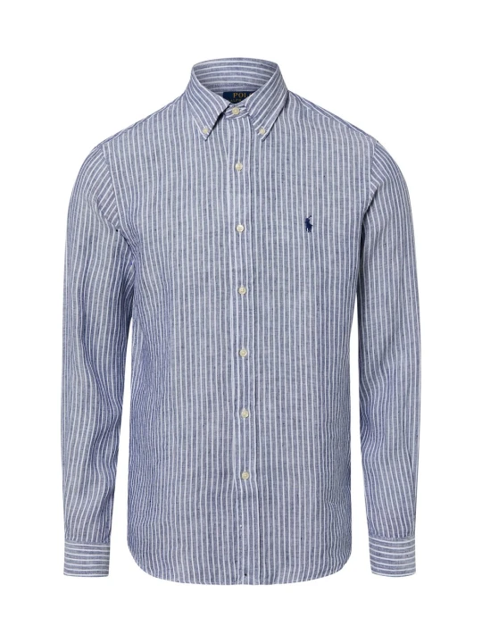 Zdjęcie produktu Polo Ralph Lauren koszula lniana - Custom Fit Mężczyźni Modern Fit len niebieski | biały