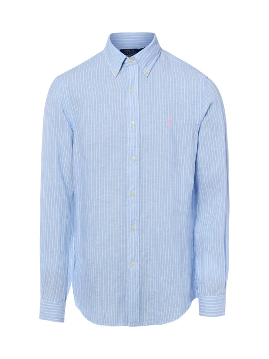 Zdjęcie produktu Polo Ralph Lauren koszula lniana - Custom Fit Mężczyźni Modern Fit len niebieski