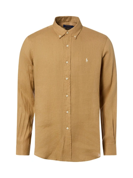 Zdjęcie produktu Polo Ralph Lauren koszula lniana Mężczyźni Regular Fit len brązowy