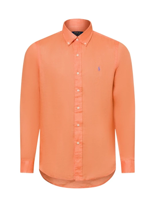 Zdjęcie produktu Polo Ralph Lauren koszula lniana na co dzień Mężczyźni Modern Fit len pomarańczowy