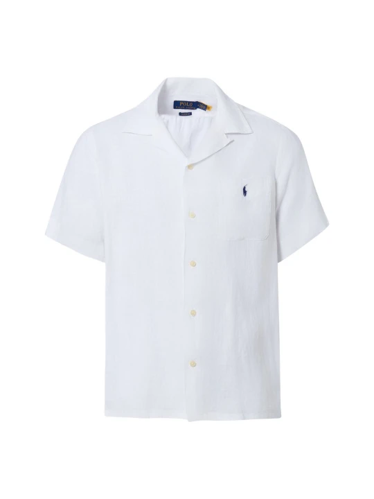 Zdjęcie produktu Polo Ralph Lauren koszula lniana z krótkim rękawem Mężczyźni Regular Fit len biały