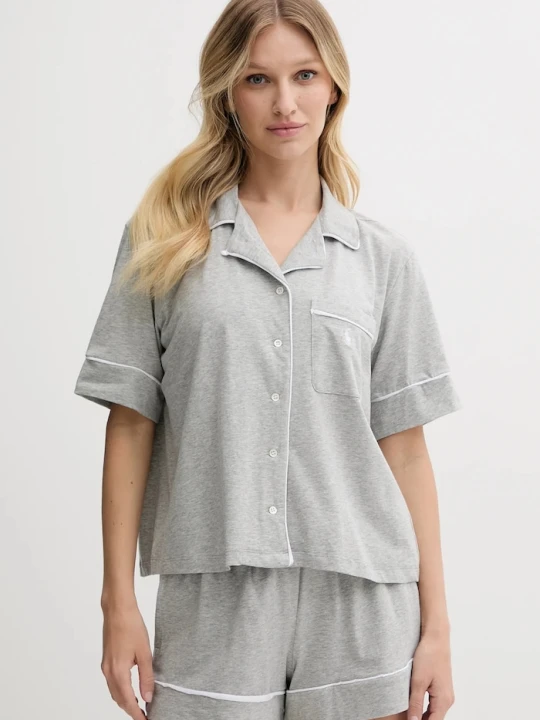 Zdjęcie produktu Polo Ralph Lauren piżama dwuczęściowa damska z bawełną szary