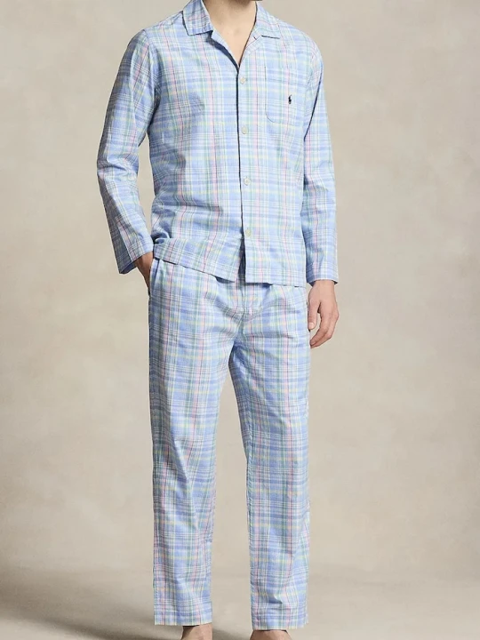 Zdjęcie produktu Polo Ralph Lauren piżama dwuczęściowa męska bawełniana niebieski