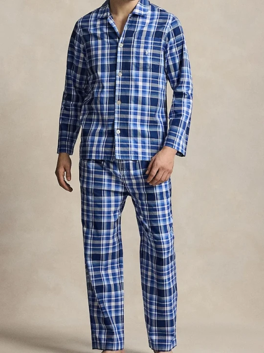 Zdjęcie produktu Polo Ralph Lauren piżama dwuczęściowa męska bawełniana niebieski