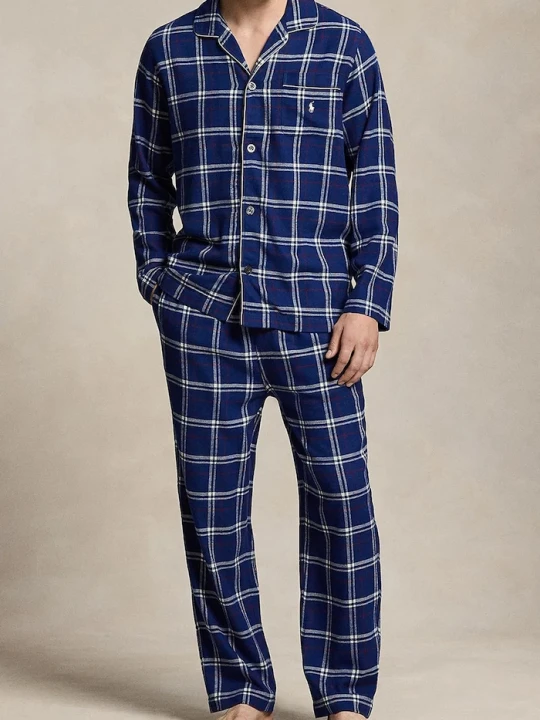 Zdjęcie produktu Polo Ralph Lauren piżama dwuczęściowa męska bawełniana granatowy