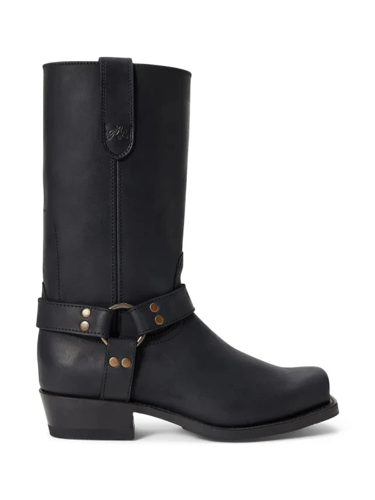 Zdjęcie produktu Polo Ralph Lauren PLL UP LEATHER-HRNS BT-BO-TAL kozaki damskie skórzane