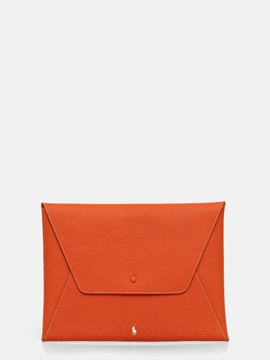 Zdjęcie produktu Polo Ralph Lauren pokrowiec na laptopa skórzane 25 x 35 cm pomarańczowy
