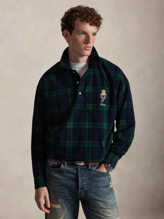 Zdjęcie produktu POLO RALPH LAUREN Polarowe polo | Relaxed fit butelkowa zieleń