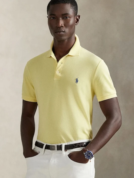 Zdjęcie produktu Polo Ralph Lauren polo męskie bawełniane z elastanem żółty