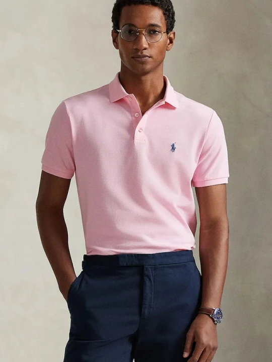 Zdjęcie produktu Polo Ralph Lauren polo męskie bawełniane z elastanem różowy