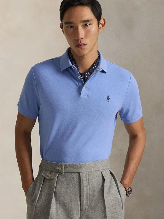 Zdjęcie produktu Polo Ralph Lauren polo męskie bawełniane z elastanem niebieski