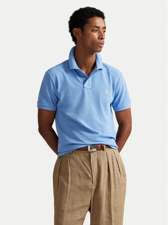 Zdjęcie produktu Polo Ralph Lauren Polo 710680784461 Błękitny Custom Slim Fit Niebieski jasny