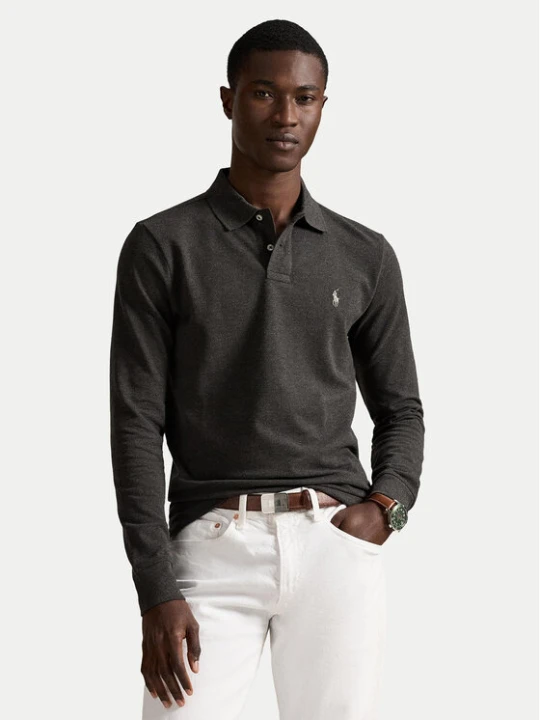 Zdjęcie produktu Polo Ralph Lauren Polo 710680790147 Szary jasny Custom Slim Fit