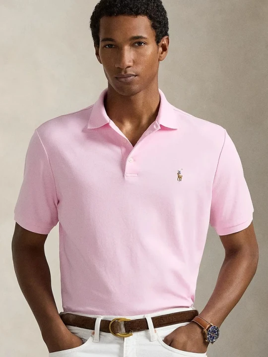Zdjęcie produktu Polo Ralph Lauren polo męskie bawełniane różowy