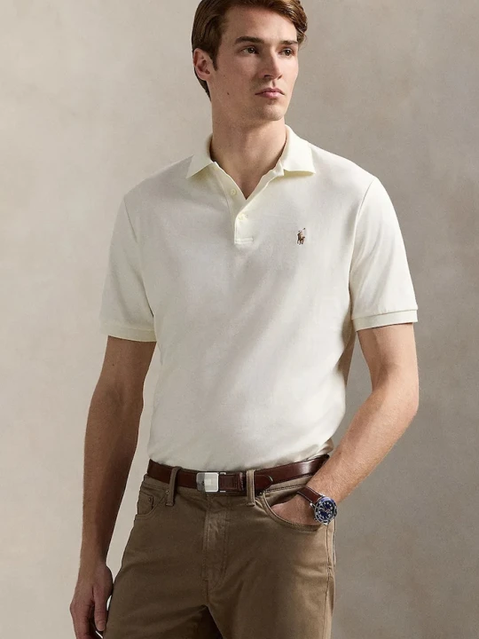 Zdjęcie produktu Polo Ralph Lauren polo męskie bawełniane beżowy