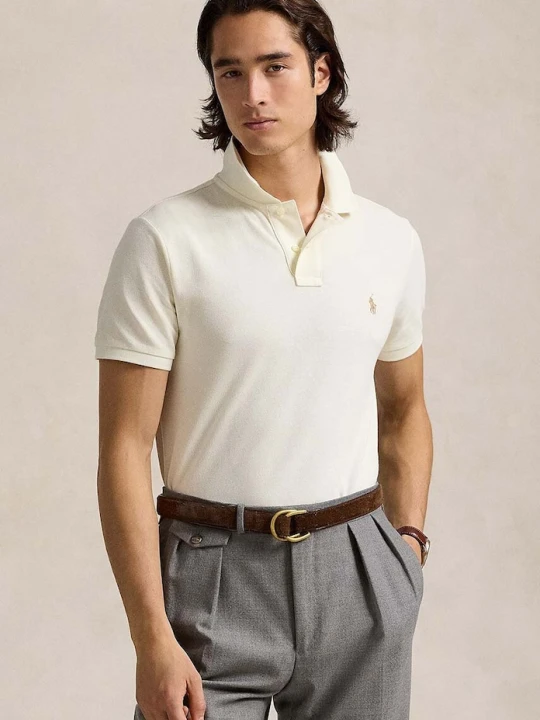 Zdjęcie produktu Polo Ralph Lauren polo męskie bawełniane beżowy