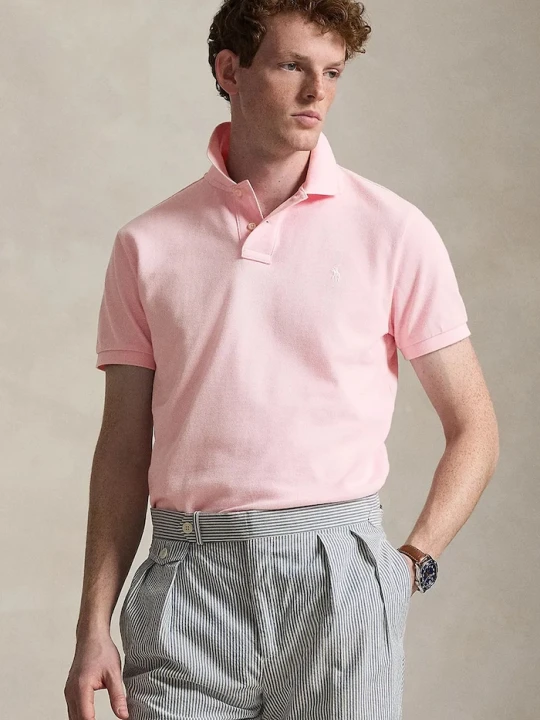 Zdjęcie produktu Polo Ralph Lauren polo męskie bawełniane różowy