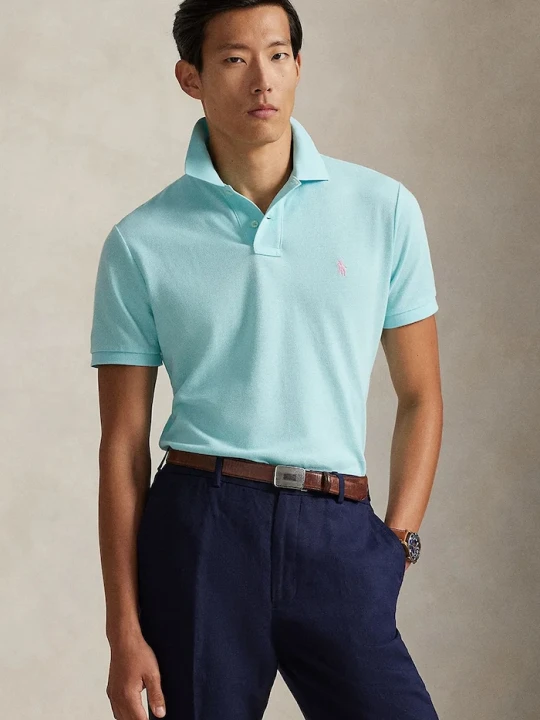 Zdjęcie produktu Polo Ralph Lauren polo męskie bawełniane turkusowy