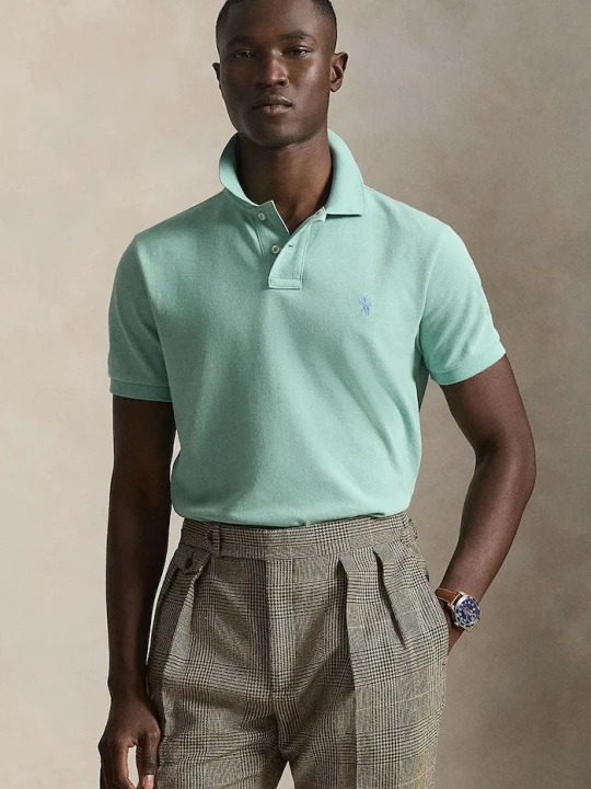 Zdjęcie produktu Polo Ralph Lauren polo męskie bawełniane turkusowy
