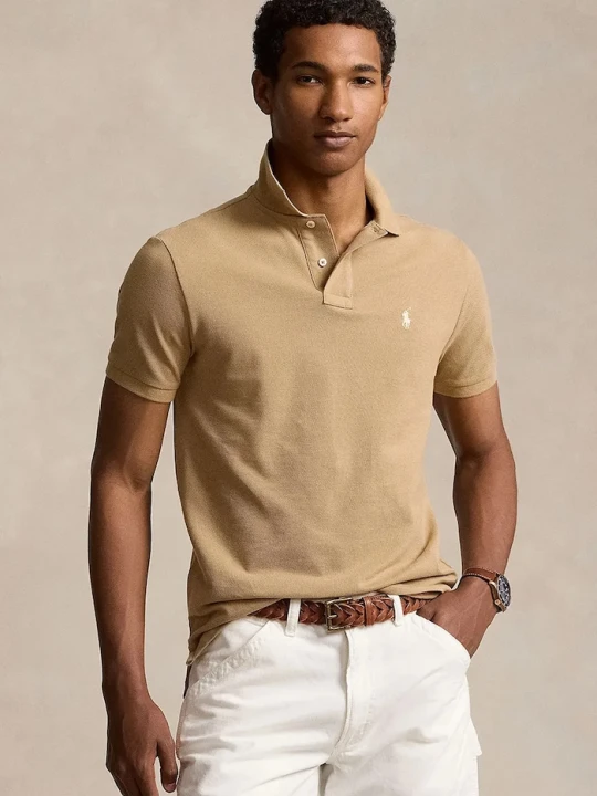 Zdjęcie produktu Polo Ralph Lauren polo męskie bawełniane beżowy