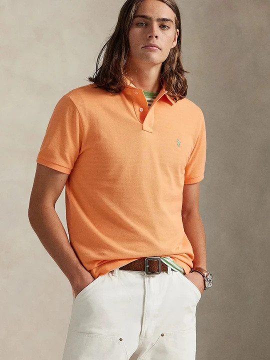 Zdjęcie produktu Polo Ralph Lauren polo męskie bawełniane pomarańczowy