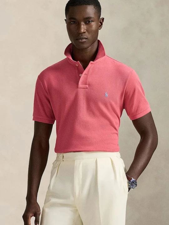Zdjęcie produktu Polo Ralph Lauren polo męskie bawełniane różowy