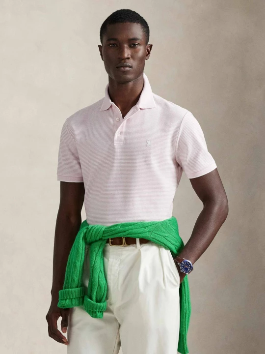 Zdjęcie produktu POLO RALPH LAUREN Polo | Custom slim fit | stretch mesh pudrowy róż