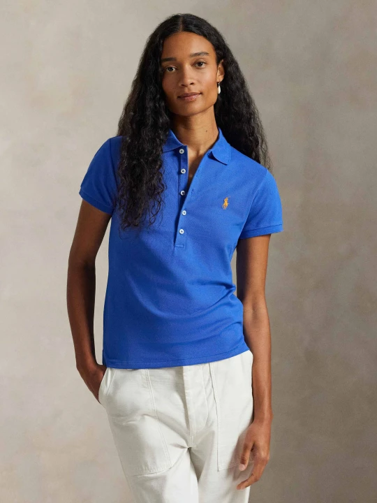 Zdjęcie produktu POLO RALPH LAUREN Polo JULIE | Slim Fit | pique niebieski
