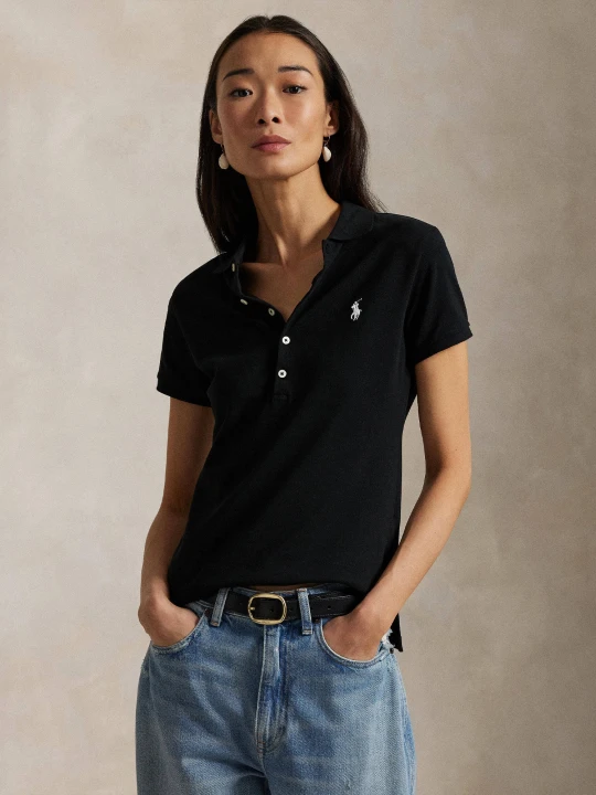 Zdjęcie produktu POLO RALPH LAUREN Polo Julie | Slim Fit | pique czarny