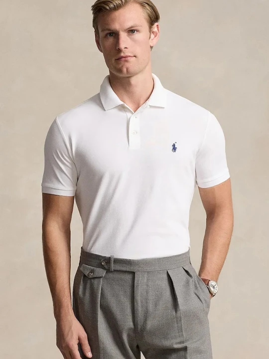 Zdjęcie produktu Polo Ralph Lauren polo męskie bawełniane z elastanem biały