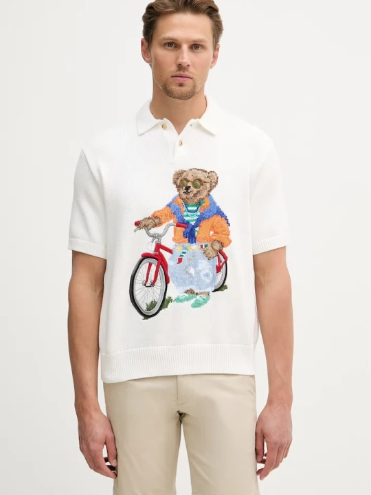 Zdjęcie produktu Polo Ralph Lauren polo męskie bawełniane beżowy