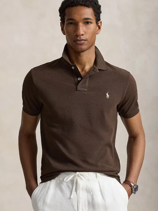 Zdjęcie produktu Polo Ralph Lauren polo męskie bawełniane brązowy