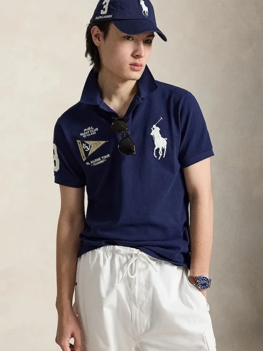 Zdjęcie produktu Polo Ralph Lauren polo męskie bawełniane granatowy